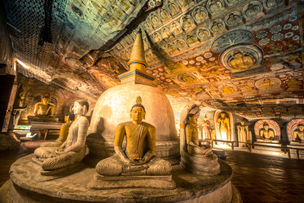 Buddha statues in Dambulla Cave Temple, Srilanka